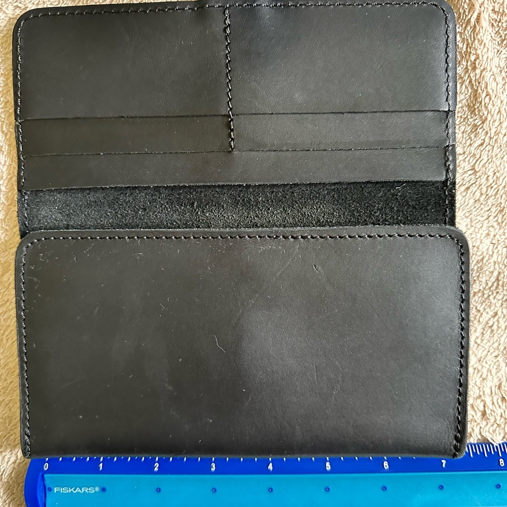 Portland Leather Black Leather Snap Wallet - Picture 4 of 9